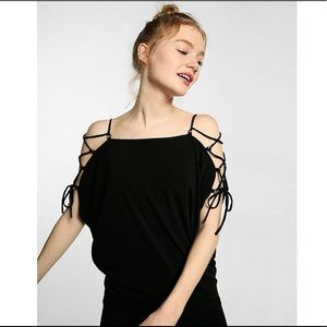 Lattice Shoulder dolman blouse Express
